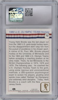 Coach Herb Brooks from the 1991 Impel U.S. Olympic Hall of Fame set graded by CSG and given an overall grade of 9.5.