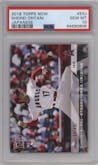 Shohei Ohtani from the 2018 Topps Now set graded by PSA and given an overall grade of 10.