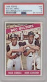 Willie Stargell/Donn Clendenon from the 1966 Topps set graded by PSA and given an overall grade of 5.