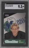 Dirk Nowitzki from the 1998-99 Fleer Ultra set graded by SGC and given an overall grade of 9.5.