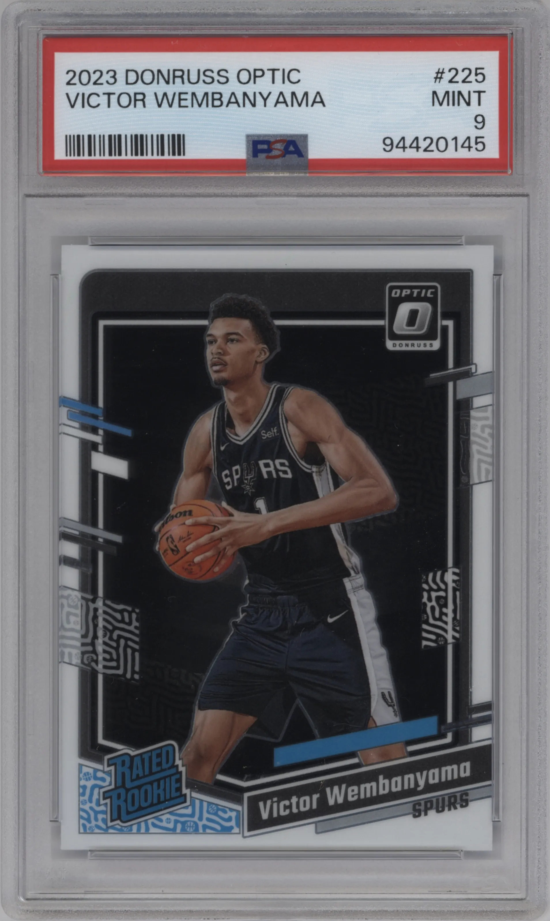 2023 Donruss Optic Rated Rookie Victor Wembanyama PSA 9