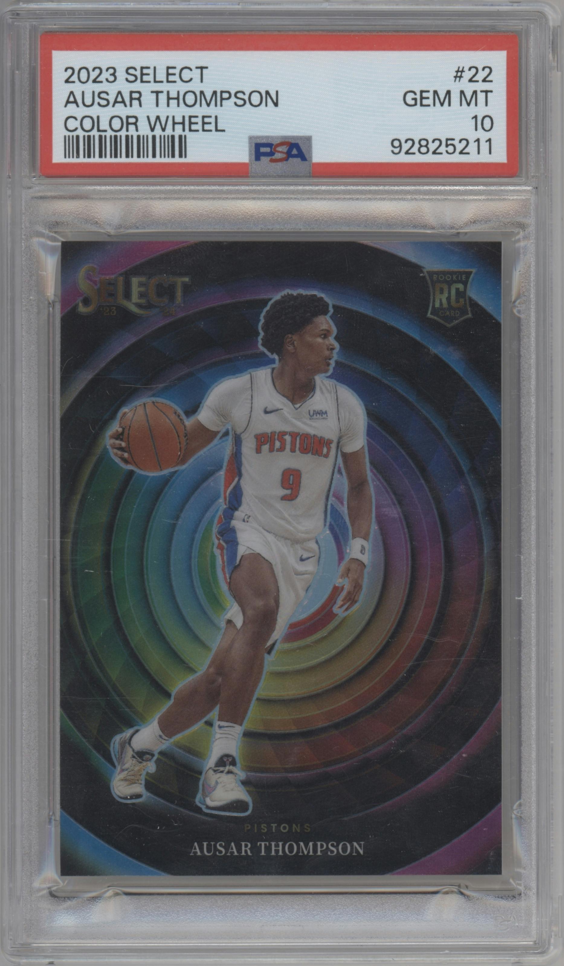 Ausar Thompson from the 2023-24 Panini Select  set graded by PSA and given an overall grade of 10.