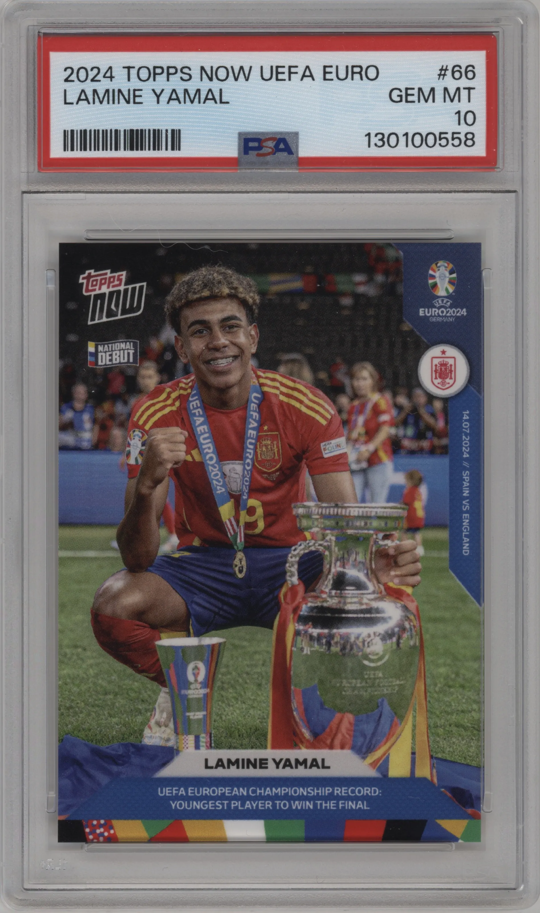 2024 Topps Now UEFA EURO Lamine Yamal PSA 10