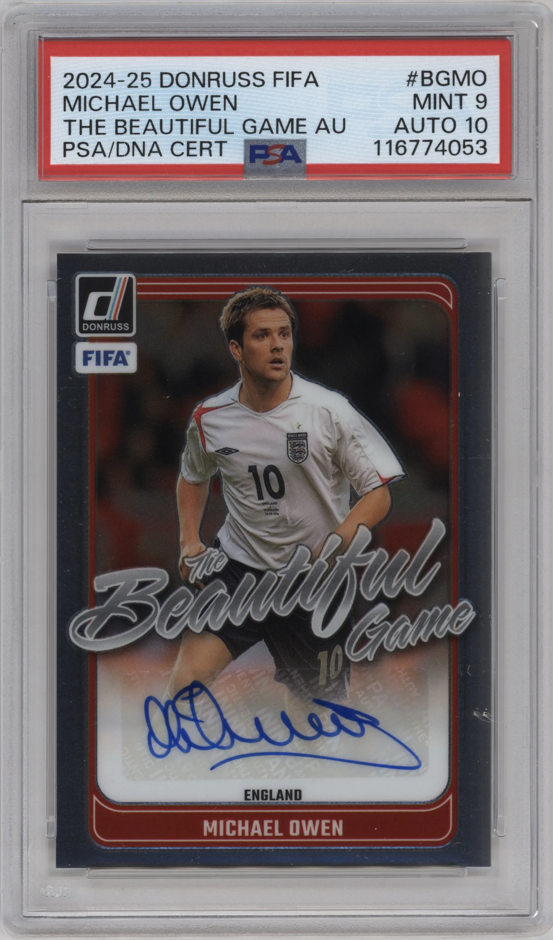 2024 Panini Donruss Beautiful Game Auto Michael Owen #BG-MO PSA 9