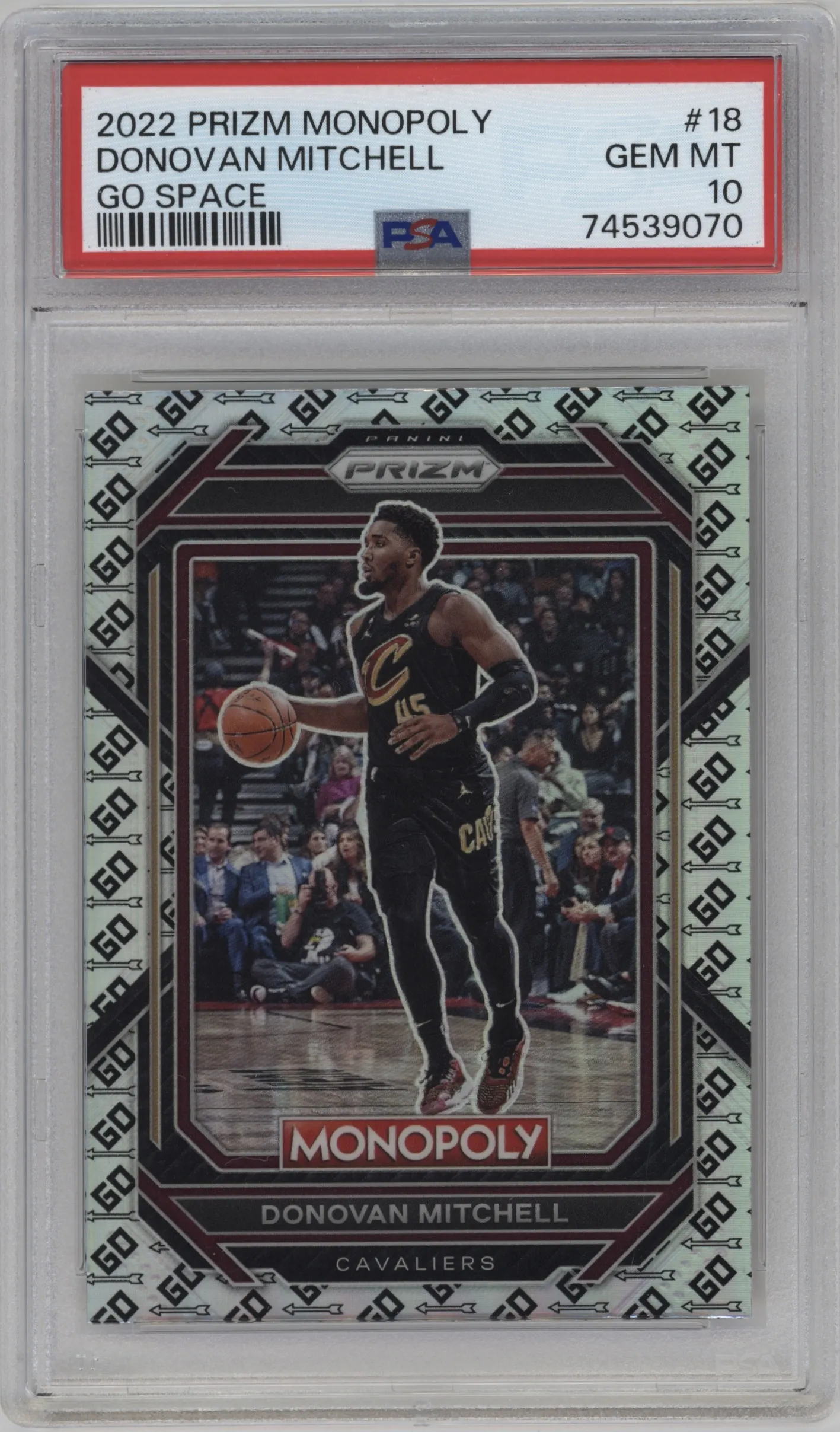 2022 Panini Prizm Monopoly Donovan Mitchell GO Space #18 PSA 10