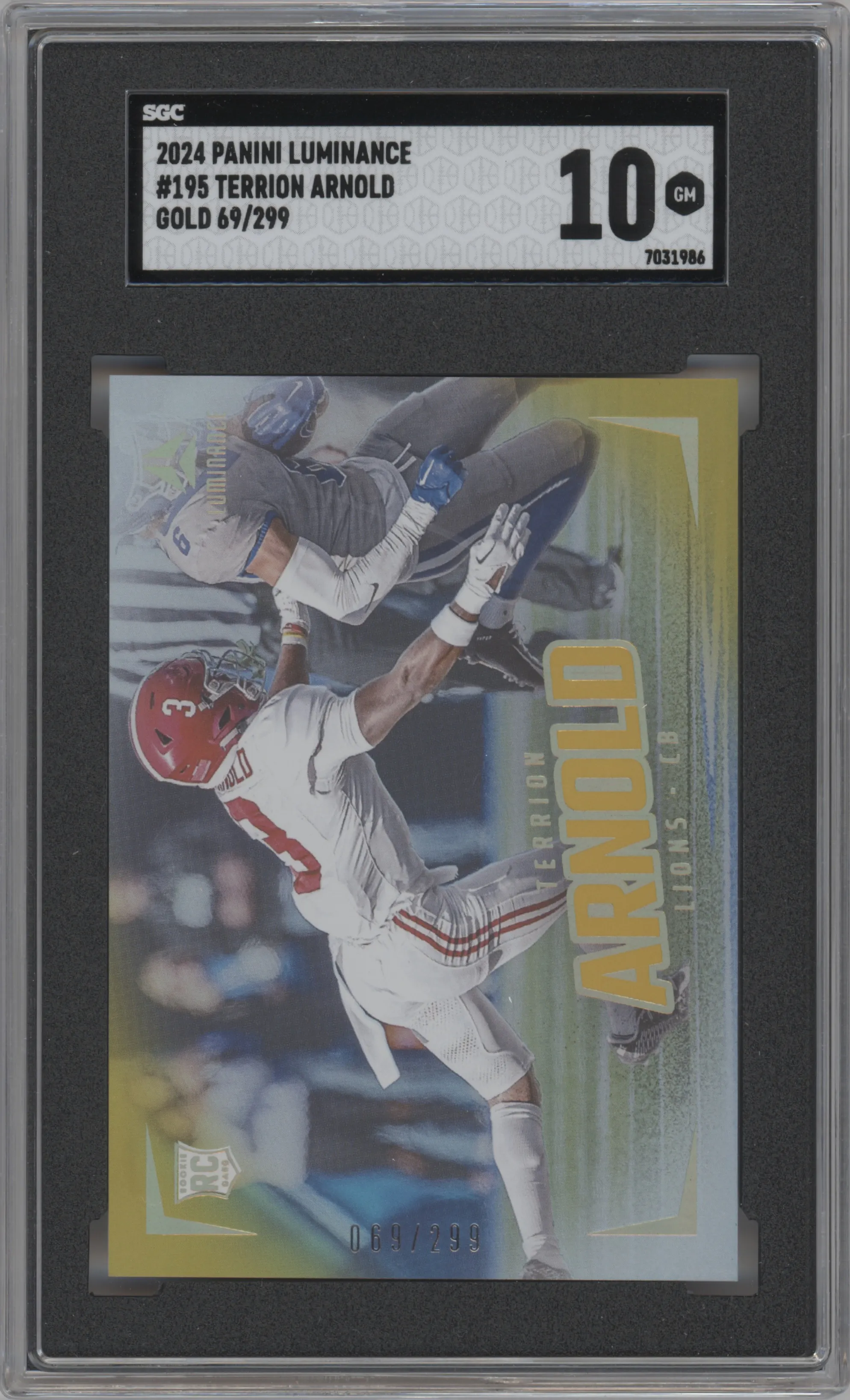 2024 Panini Luminance Terrion Arnold Gold #195 SGC 10