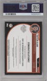 Caitlin Clark from the 2023-24 Bowman U Chrome set graded by PSA and given an overall grade of 8.