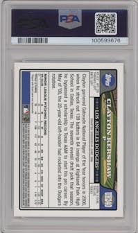 Clayton Kershaw from the 2008 Topps Updates & Highlights set graded by PSA and given an overall grade of 9.