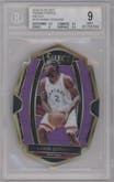 Kawhi Leonard from the 2018-19 Panini Select  set featuring a Die-Cut Purple parallel graded by Beckett and given an overall grade of 9.