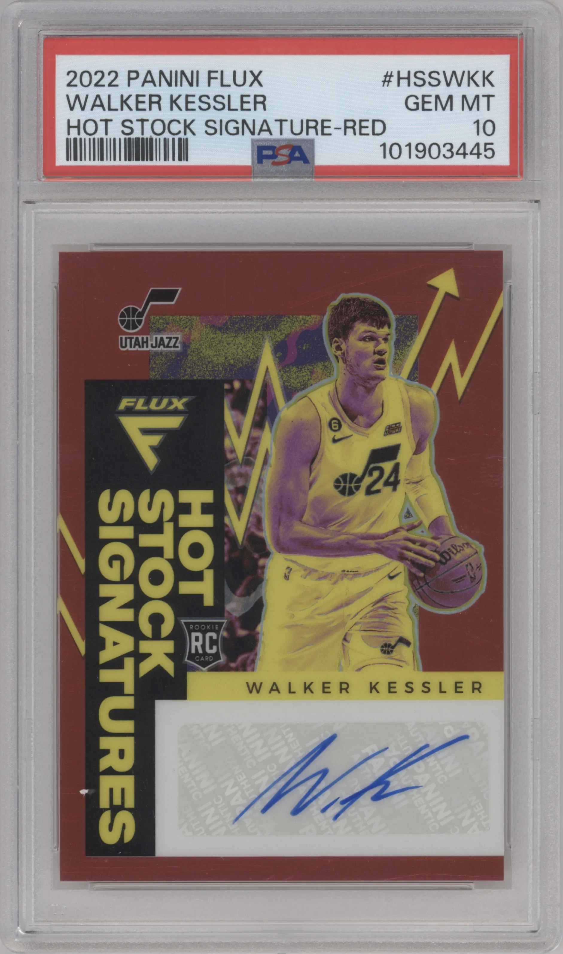 2022 Panini Flux Hot Stock Sig. Walker Kessler Red PSA 10