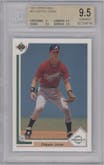 Chipper Jones from the 1991 Upper Deck set graded by Beckett and given an overall grade of 9.5.