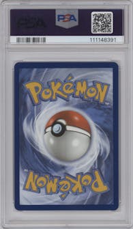 Blaziken VMAX from the 2022 Pokemon SWSH set graded by PSA and given an overall grade of 10.