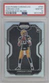 Jordan Love from the 2020 Panini Chronicles set featuring a Silver parallel graded by PSA and given an overall grade of 10.