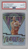 Diana Taurasi from the 2021 Panini Prizm WNBA  set featuring a Mojo Prizm parallel graded by PSA and given an overall grade of 10.