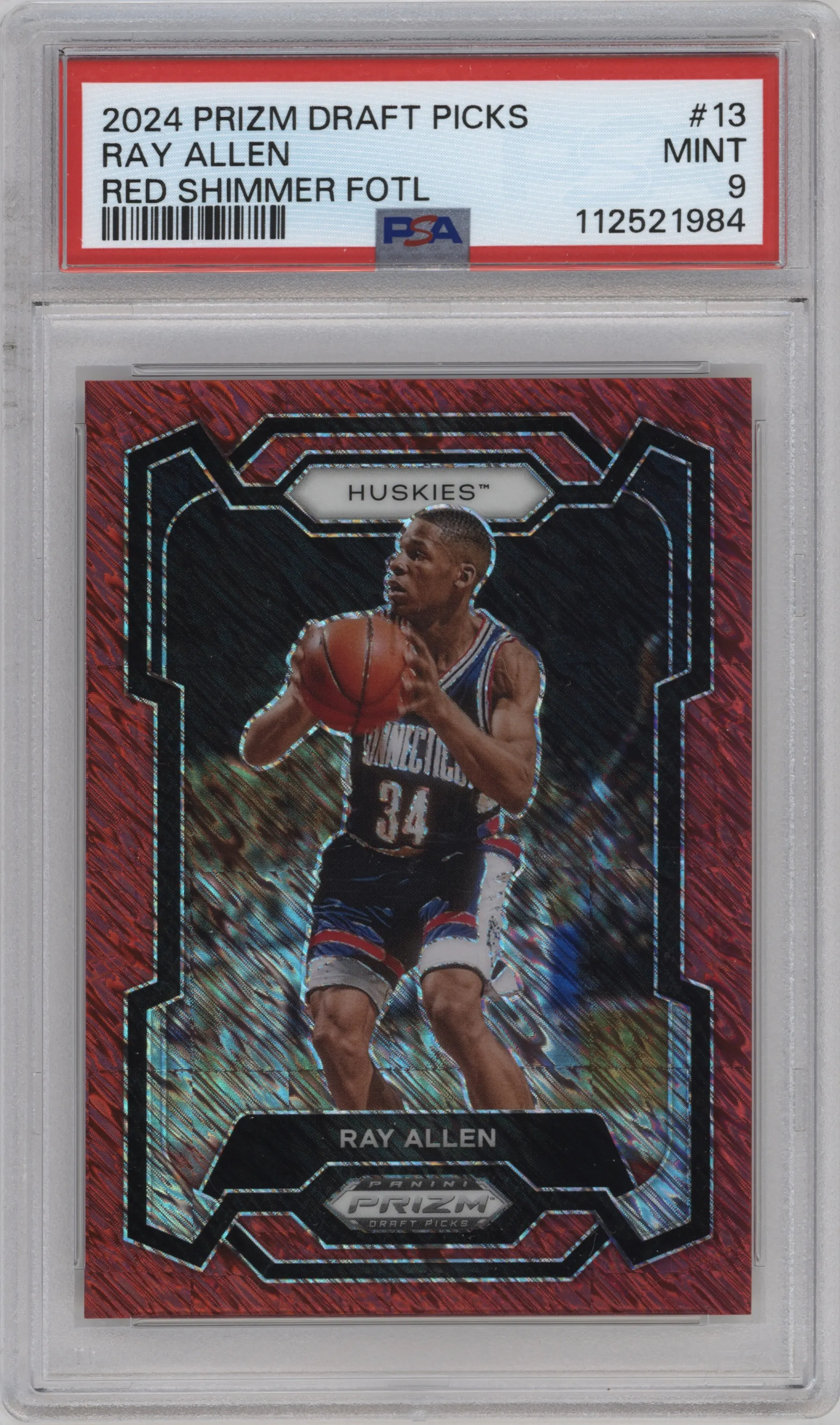 2024 Panini Prizm Draft Picks Ray Allen Red Shimmer FOTL #13 PSA 9