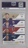 J.J. McCarthy/Joe Milton III/Michael Penix Jr./Spencer Rattler from the 2024 Panini Donruss Elite set graded by PSA and given an overall grade of 10.