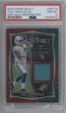 Tua Tagovailoa from the 2020 Panini Select set featuring a Red Prizm parallel graded by PSA and given an overall grade of 10.