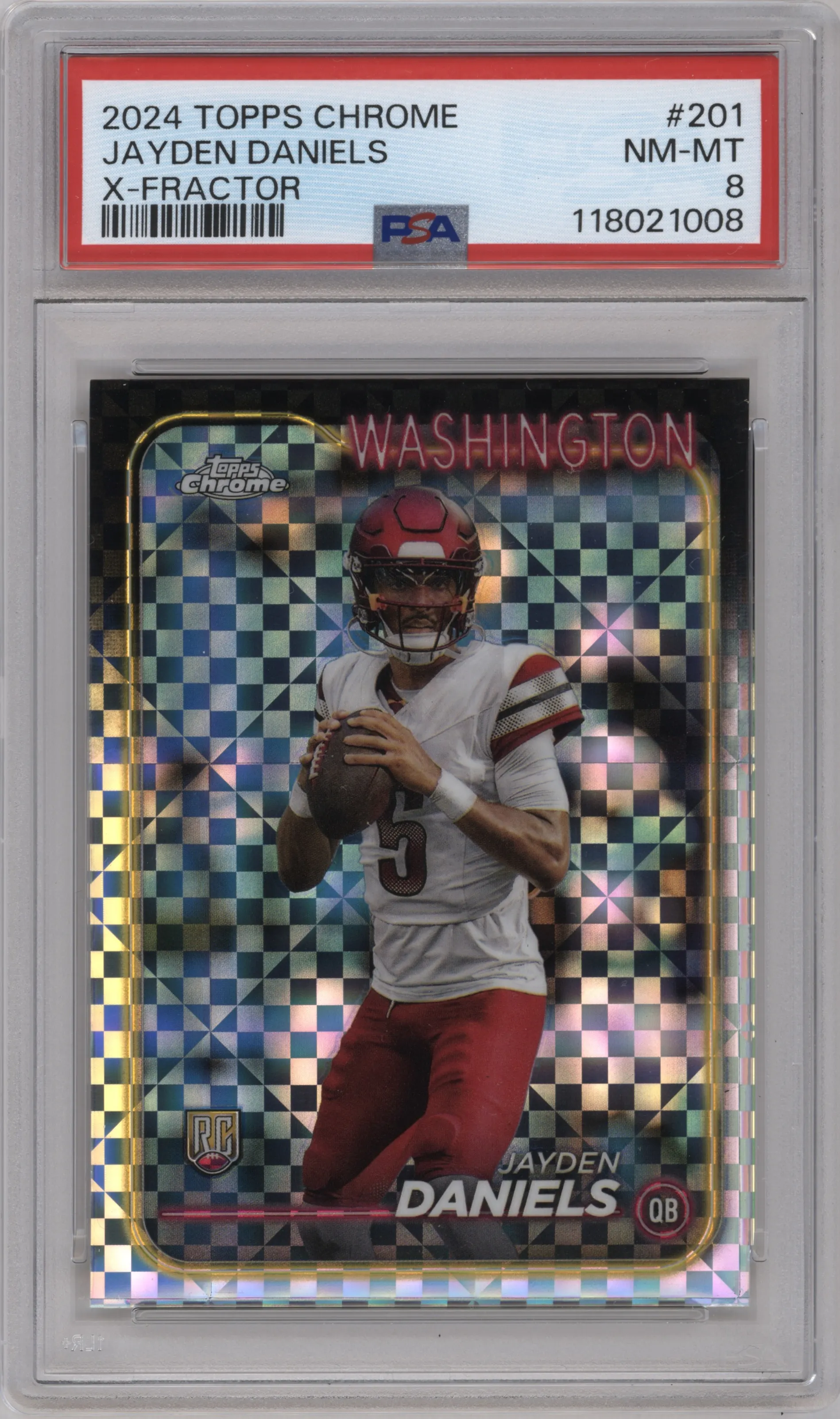 2024 Topps Chrome Jayden Daniels X-Fractor PSA 8