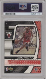 Michael Jordan from the 1998-99 Upper Deck Ionix set graded by PSA and given an overall grade of 9.