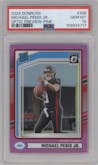 Michael Penix Jr.  from the 2024 Donruss set featuring a Pink parallel graded by PSA and given an overall grade of 10.
