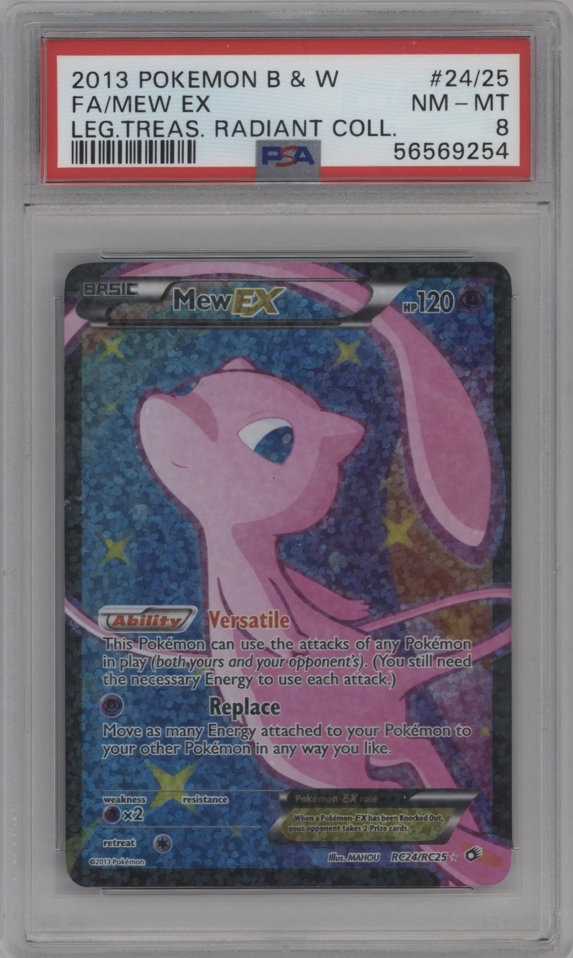 2013 Pokemon B&W Radiant Collection Mew EX #RC24 PSA 8