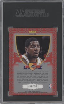 Kyrie Irving from the 2012-13 Panini Crusade set featuring a Red/Gold parallel graded by SGC and given an overall grade of 9.5.