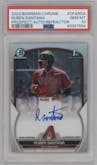 Ruben Santana from the 2023 Bowman  set featuring a Refractor parallel graded by PSA and given an overall grade of 10.
