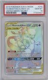 Mewtwo & Mew GX from the 2019 Pokemon S&M  set graded by PSA and given an overall grade of 10.