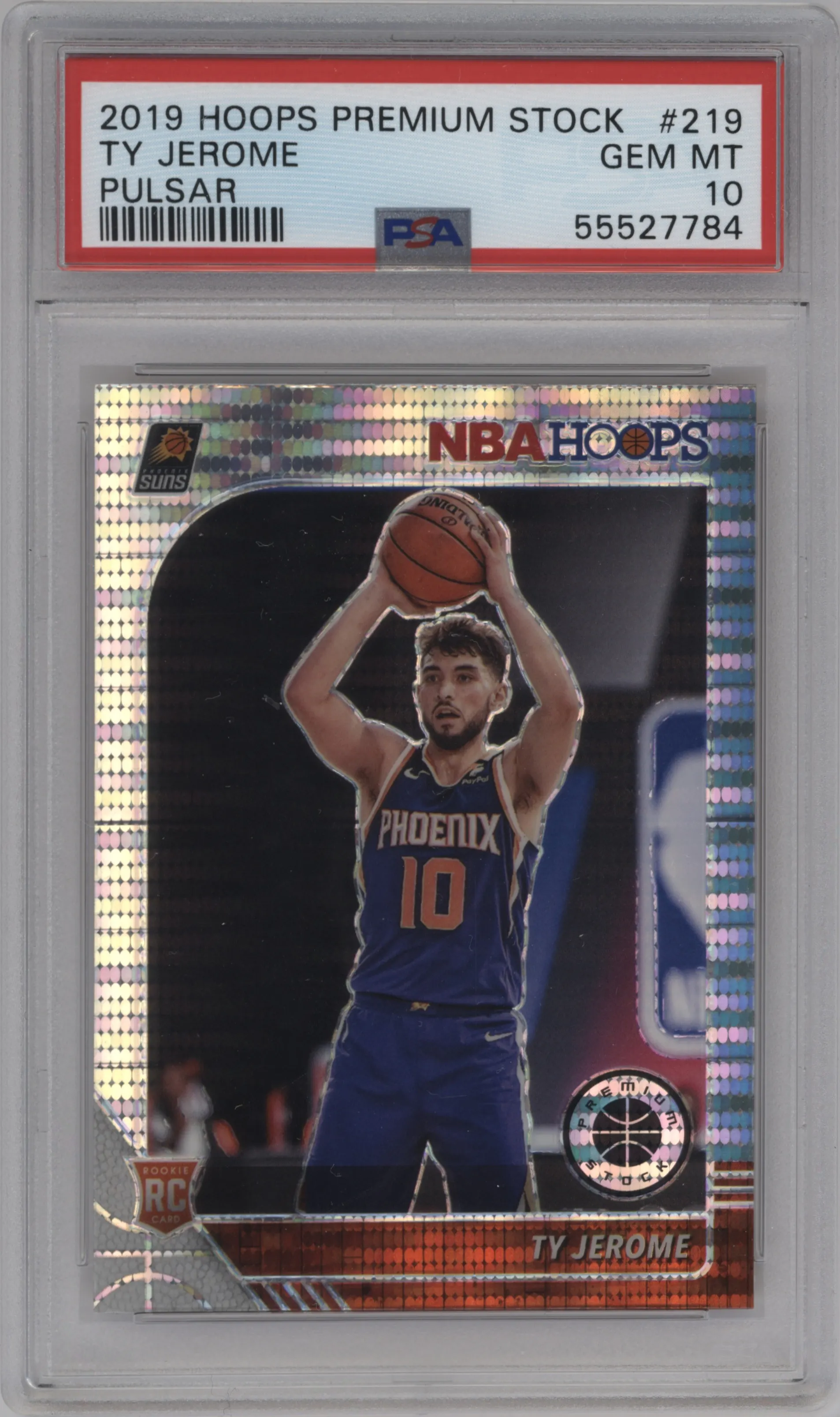 2019 Panini Hoops Premium Stock Ty Jerome Pulsar #219 PSA 10