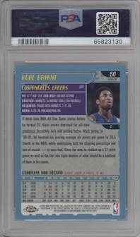 Kobe Bryant from the 2001-02 Topps Chrome set featuring a Refractor parallel graded by PSA and given an overall grade of 7.