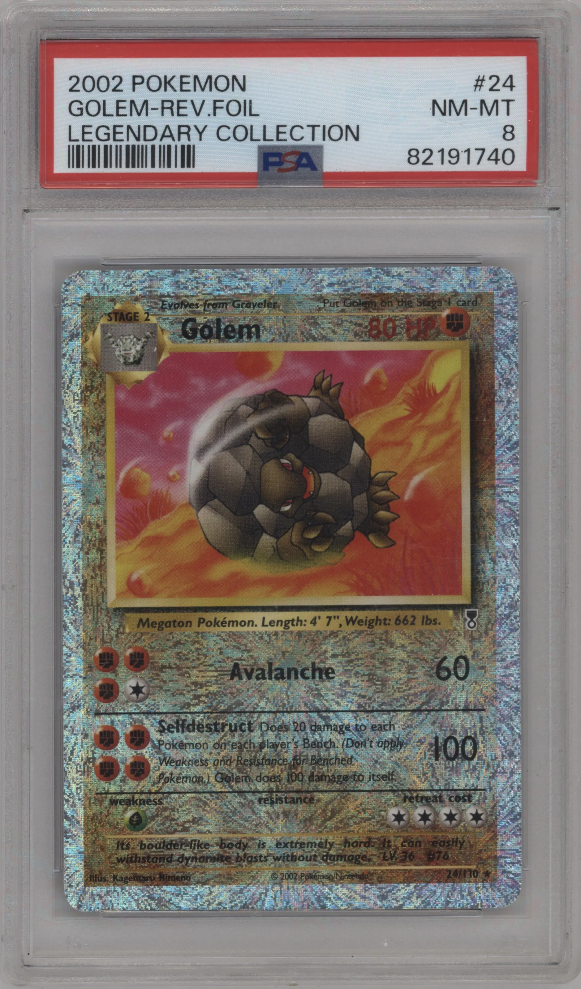 2002 Pokemon Legendary Collection Golem #24 PSA 8