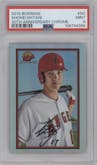 Shohei Ohtani from the 2019 Bowman  set graded by PSA and given an overall grade of 9.