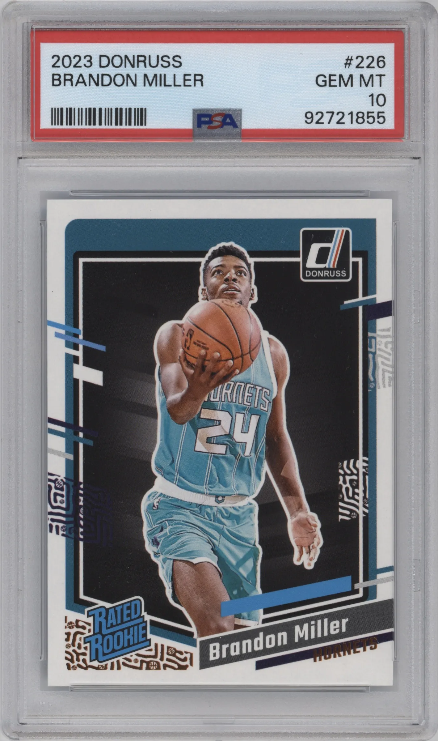 2023 Panini Donruss Rated Rookie Brandon Miller PSA 10