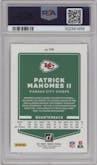 Patrick Mahomes II from the 2021 Panini Donruss set graded by PSA and given an overall grade of 10.