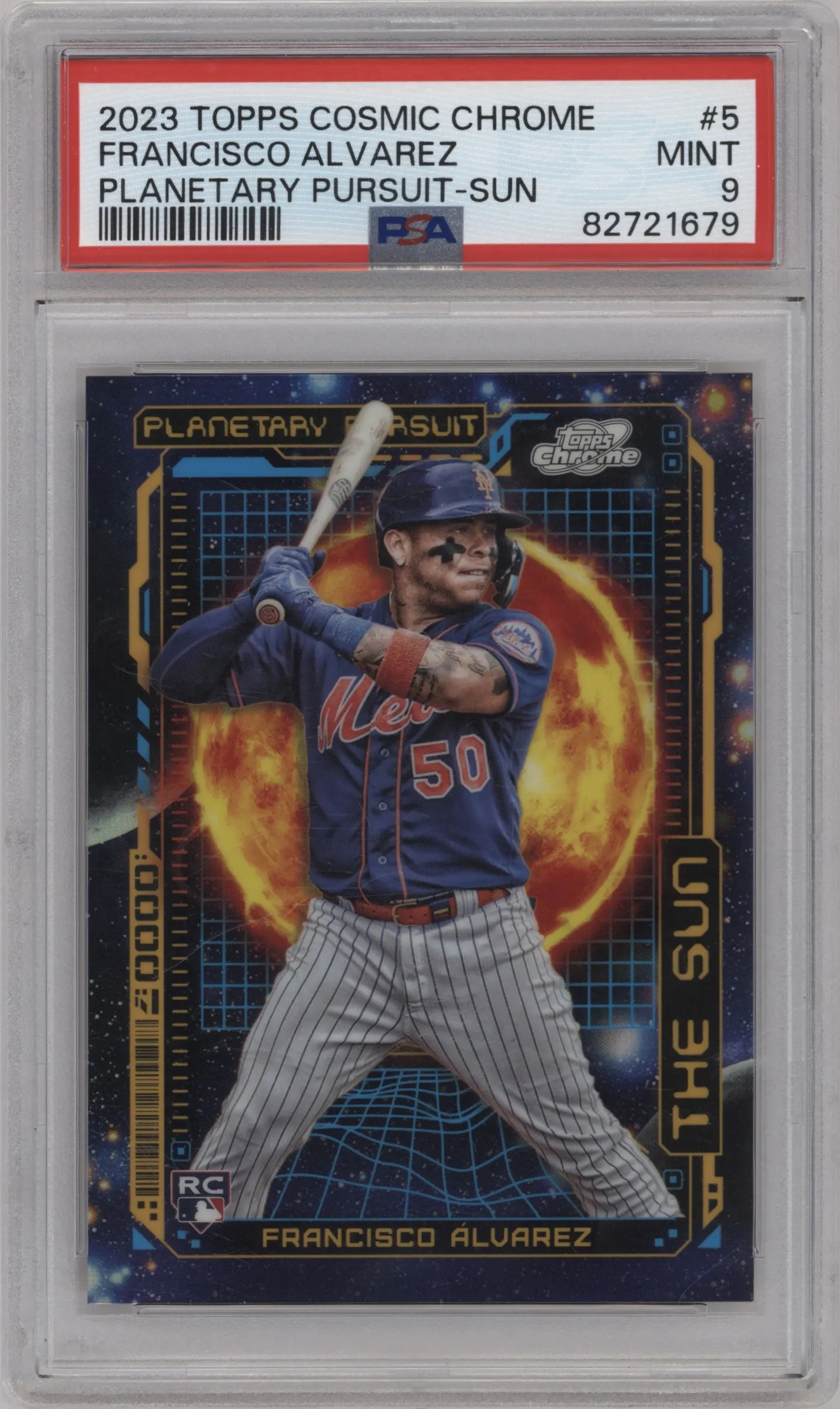 2023 Topps Cosmic Chrome Planetary Pursuit Sun Francisco Alvarez PSA 9
