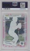 Aidan O'Connell from the 2023 Clearly Donruss set featuring a Techno parallel graded by PSA and given an overall grade of 9.