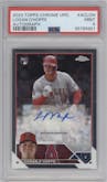 Logan O'Hoppe from the 2023 Topps Chrome Update set graded by PSA and given an overall grade of 9.