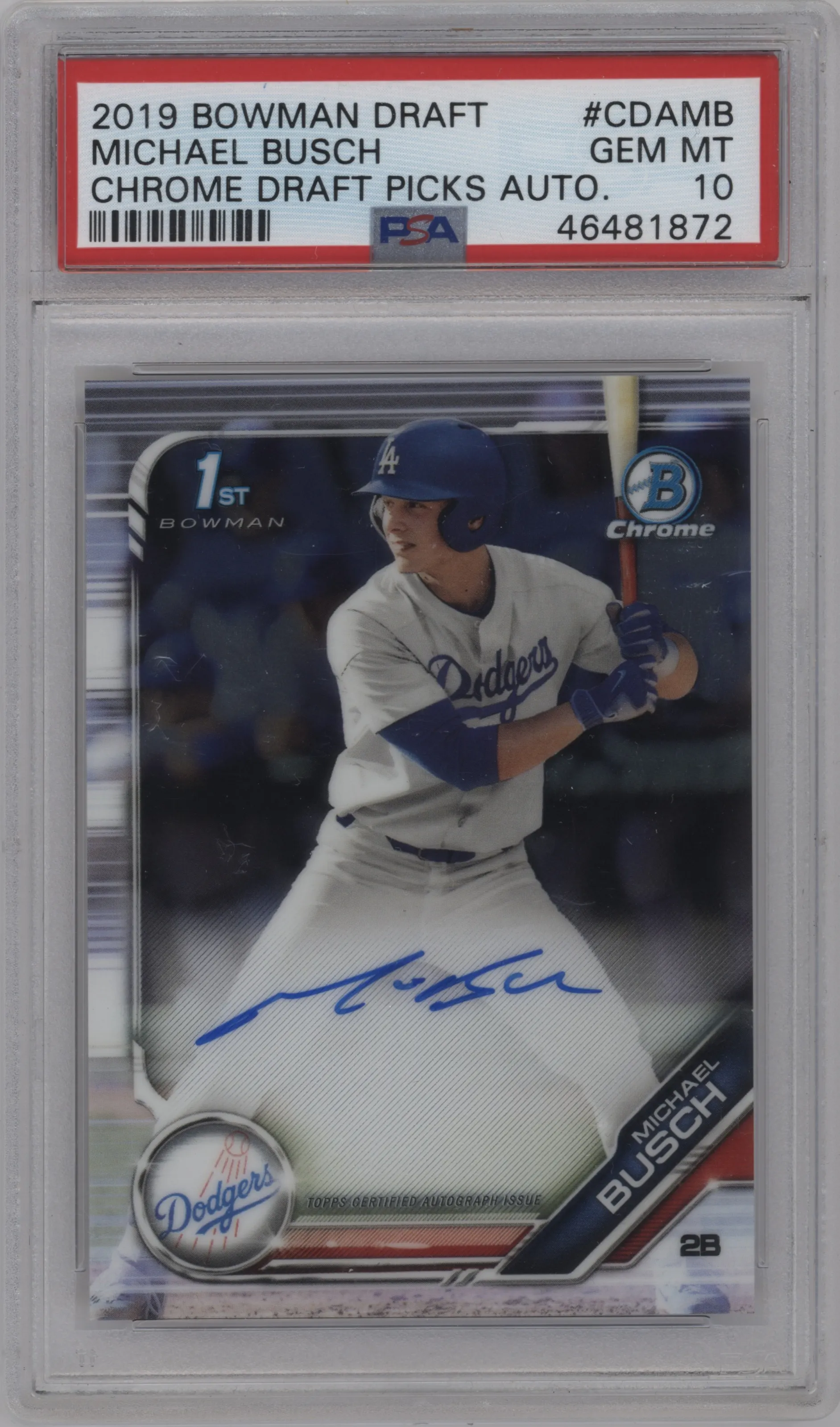 2019 Bowman Draft Chr.DP Auto Michael Busch #CDA-MB PSA 10