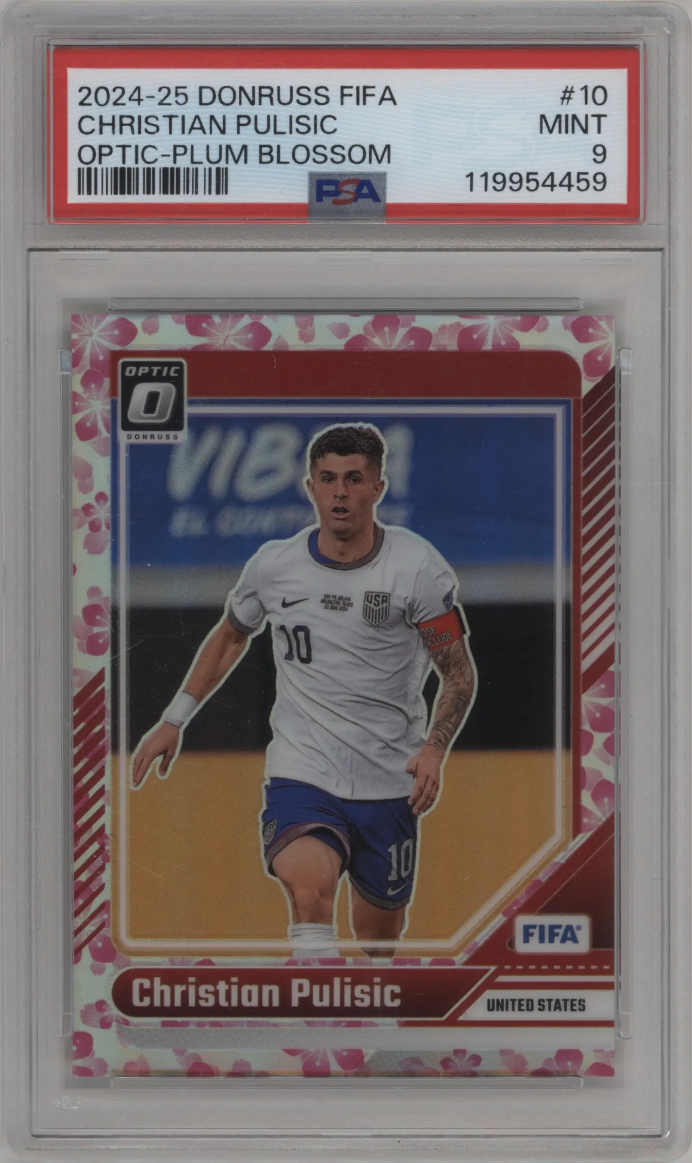 2024 Panini Donruss Optic Christian Pulisic Plum Blossom PSA 9