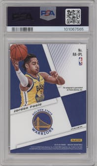 Jordan Poole from the 2019-20 Panini Mosaic  set graded by PSA and given an overall grade of 10.