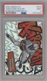 Jonathan Taylor from the 2022 Panini Absolute set graded by PSA and given an overall grade of 9.