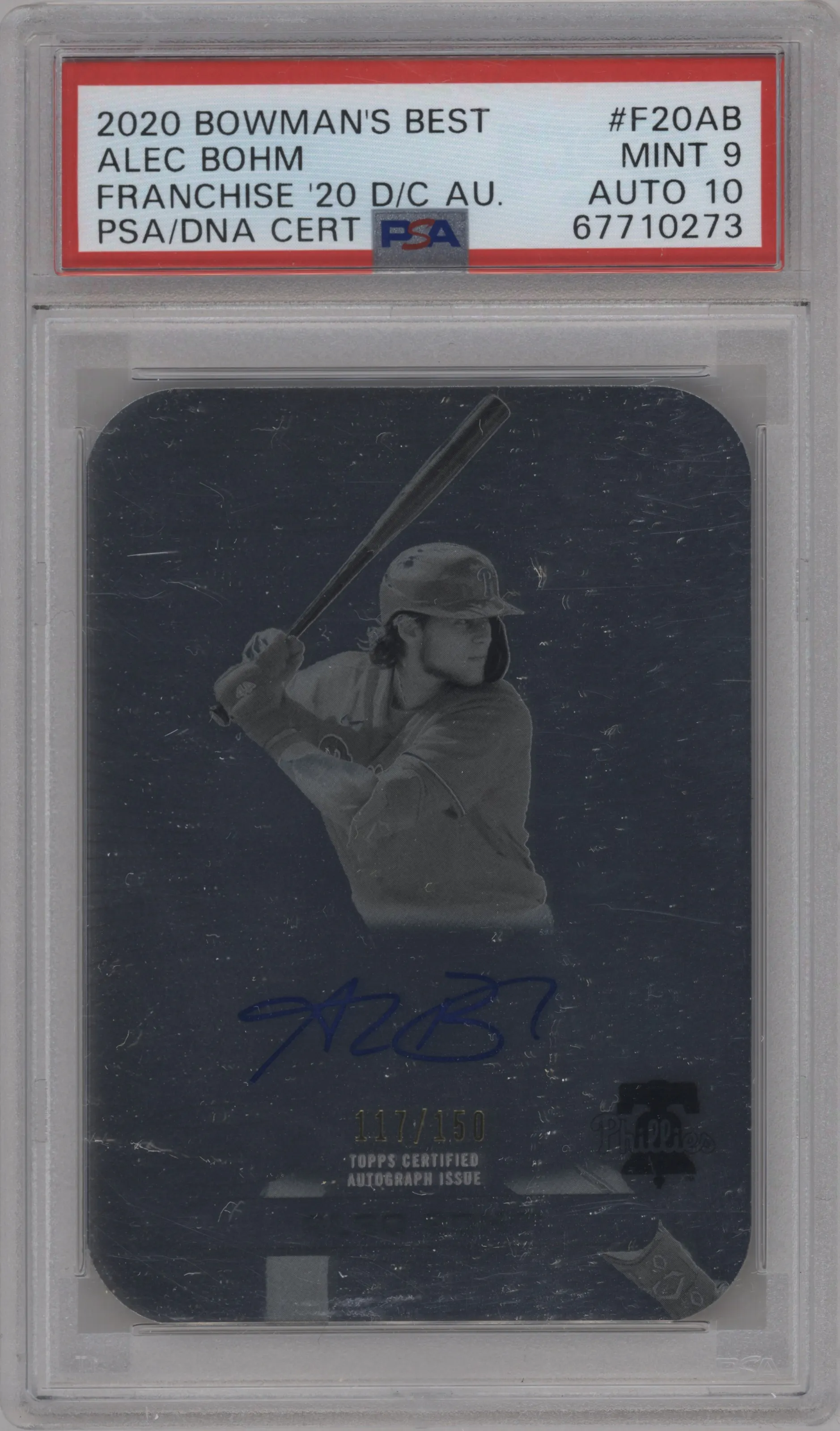 2020 Bowman’s Best Franch.2020 D/C Auto Alec Bohm #F20-AB PSA 9