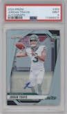 Jordan Travis from the 2024 Panini Prizm set graded by PSA and given an overall grade of 9.