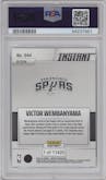 Victor Wembanyama from the 2023-24 Panini Instant NBA set graded by PSA and given an overall grade of 10.
