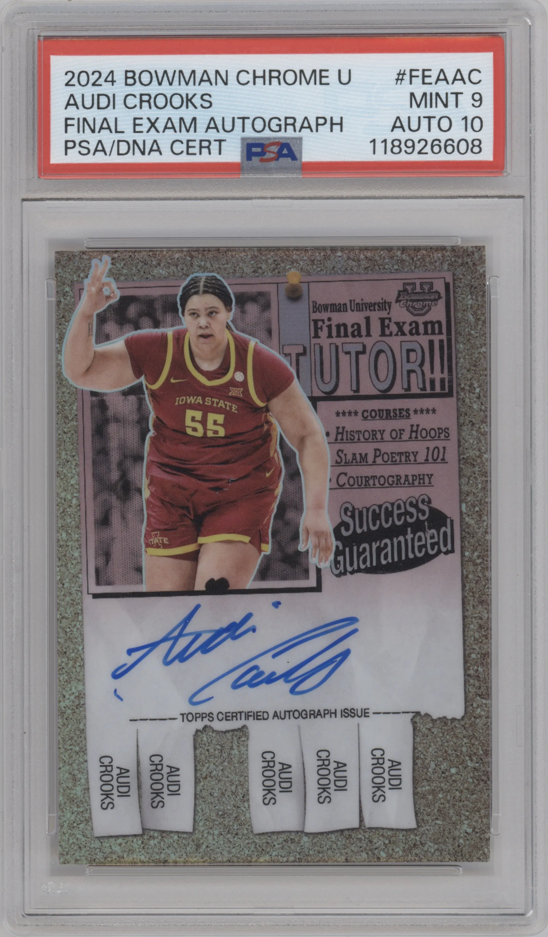 2024 Bowman University Chrome Final Exam Auto Audi Crooks #FEA-AC PSA 9