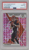 Joe Burrow from the 2020 Panini Mosaic set featuring a Pink Camo parallel graded by PSA and given an overall grade of 10.