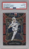 Brandon Aubrey from the 2023 Panini Select set featuring a Disco Red parallel graded by PSA and given an overall grade of 10.
