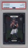 C.J. Stroud from the 2023 Panini Prizm set graded by PSA and given an overall grade of 10.