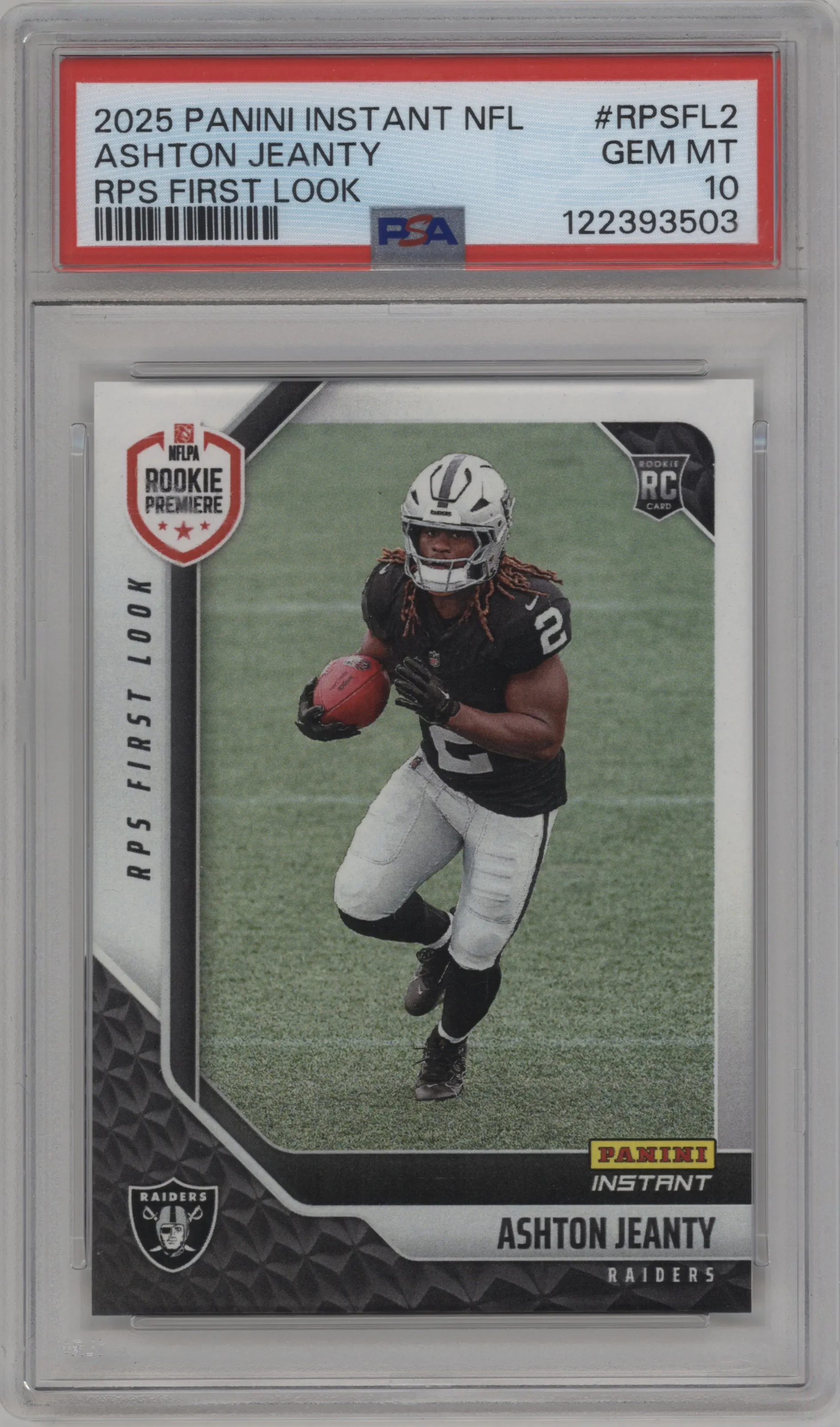 2025 Panini Instant NFL RPS First Look Ashton Jeanty PSA 10
