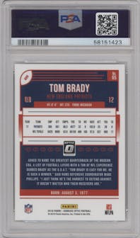 Tom Brady from the 2018 Panini Donruss Optic set graded by PSA and given an overall grade of 9.